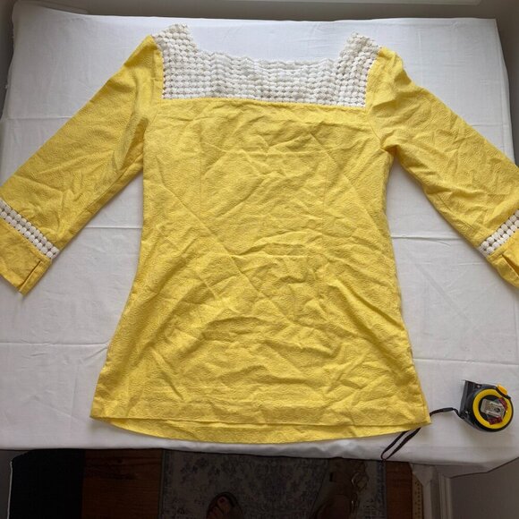 Lilly Pulitzer Bees Knees Tunic Jacquard Top in Lemon Sorbet Size 10 - Picture 5 of 14